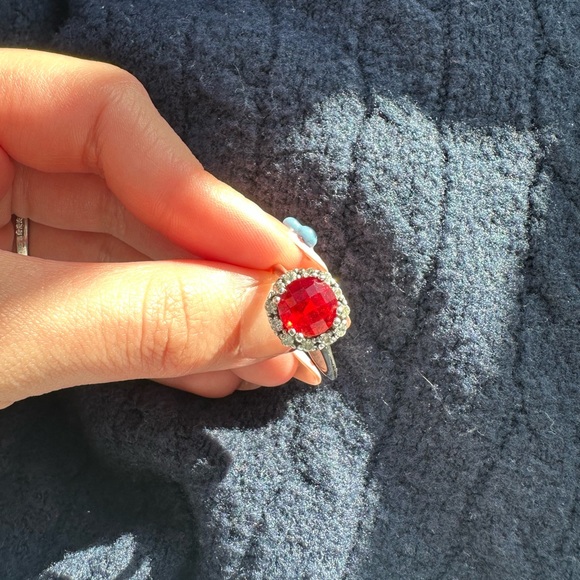 Real silver ruby ring size 7. - Picture 3 of 3